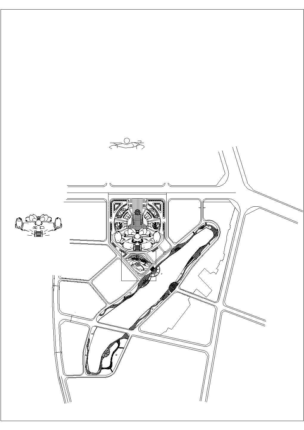苏州吴中区某中心广场景观规划设计CAD草图