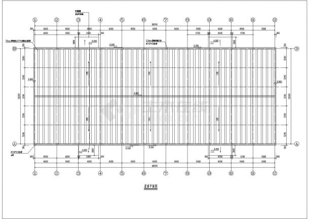 单层呼叫中心（话务中心）建筑设计施工图（建筑面积1800平方米 门式钢架结构）-图二