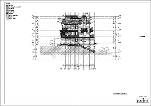 3层独栋定制别墅建筑设计施工图（建筑面积1198平方米 短枝剪力墙结构）-图二