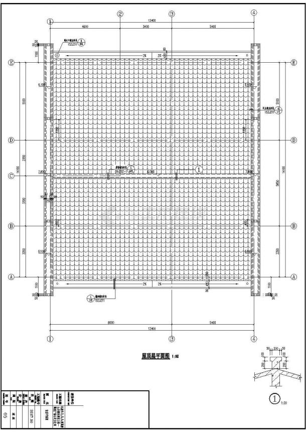 陶瓷广场单层坡屋面公厕设计施工图（含建筑、水电专业 建筑面积202平方米 框架结构）-图二