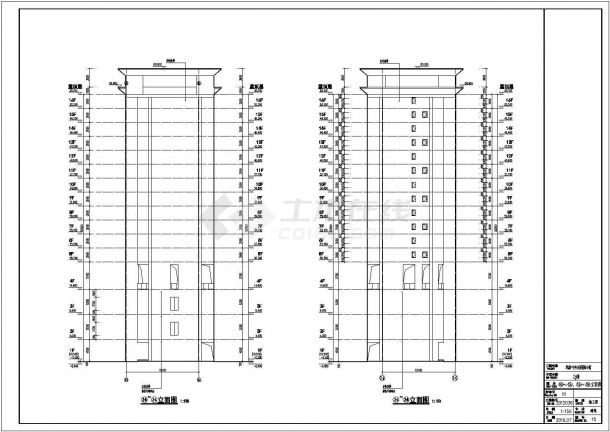 公寓16层2#高层复式公寓住宅建筑施工图（剪力墙结构 建筑面积8983平方米）-图一