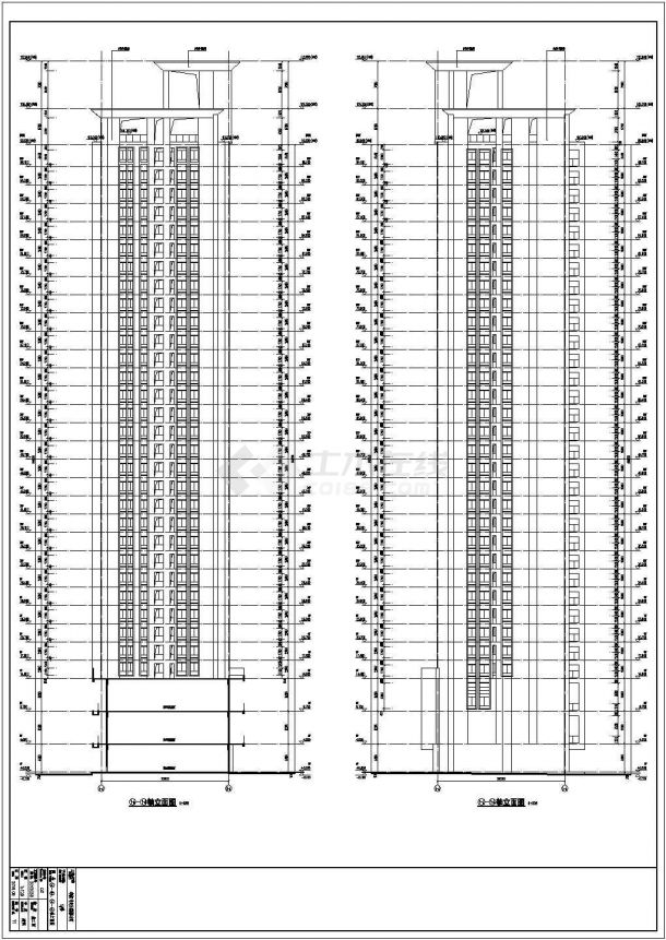 公寓32层1#高层公寓住宅建筑设计施工图（剪力墙结构 建筑面积29161平方米）-图二