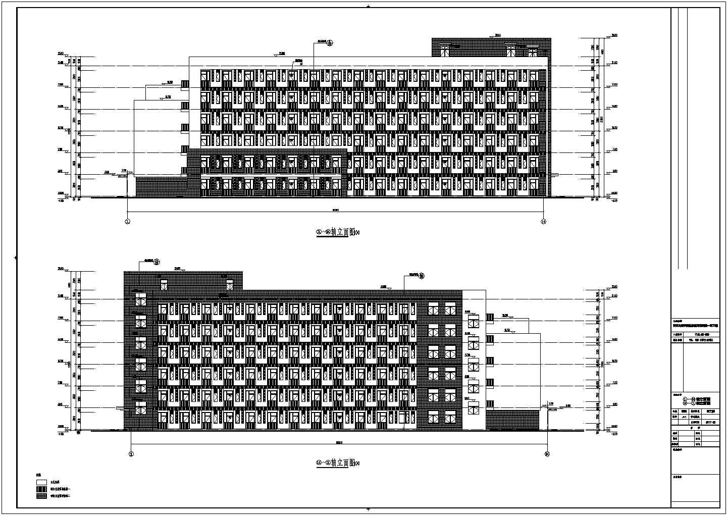学院6层框架结构学生公寓（男生）建筑、给排水设计施工图（建筑面积16620平方米）
