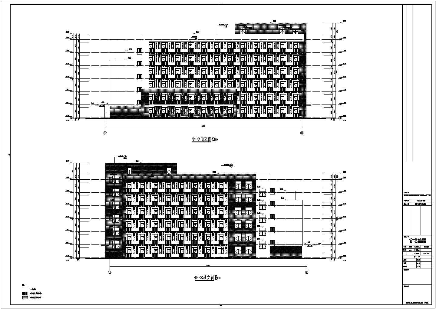 学院6层框架结构学生公寓（女生）建筑、给排水设计施工图（建筑面积13153平方米）