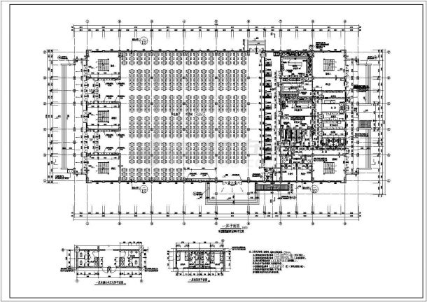 三层学生食堂含1100人会议室建筑施工图（建筑面积8370平方米）-图一