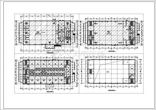 三层学生食堂含1100人会议室建筑施工图（建筑面积8370平方米）-图二