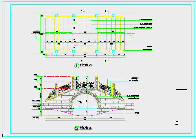 浆砌石拱桥土建及结构CAD施工图_图1