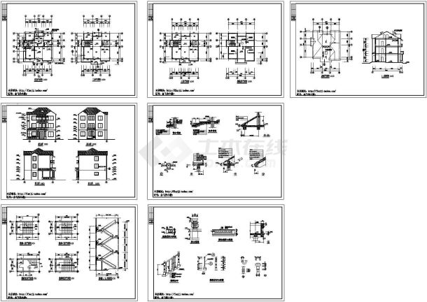 3+1阁楼别墅建筑施工设计详图-图一