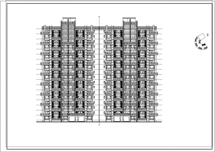 成都某公园高层住宅楼建筑设计图_图1