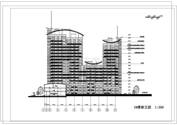 某地高层住宅小区总图，建筑面积143936平方米-图二