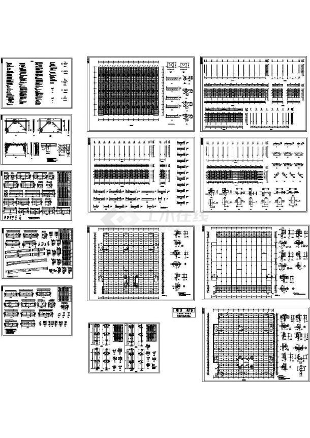 某钢框架钢结构家具城设计cad全套结构施工图（含设计说明）-图一