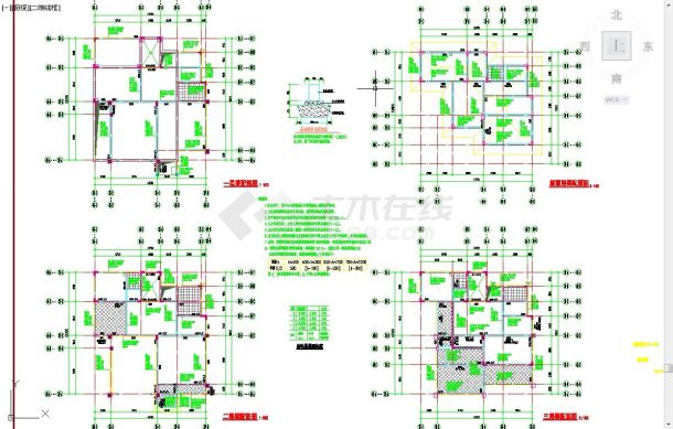 【杭州】某高档花园小区多层住宅楼全套施工设计cad图纸-图二