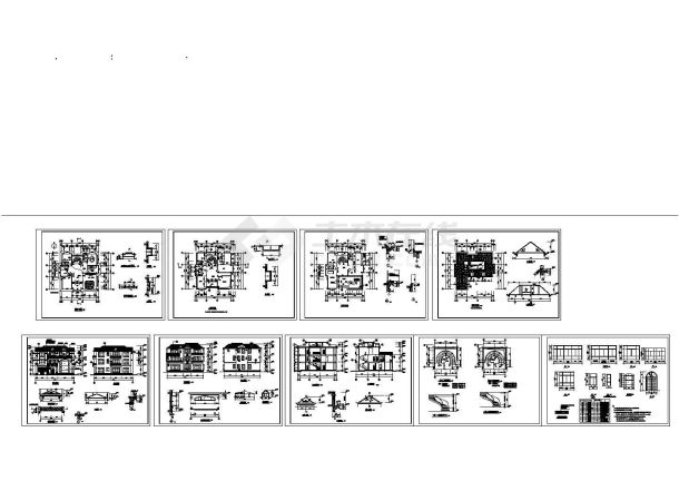 南通某3层别墅建筑施工设计CAD图纸-图一