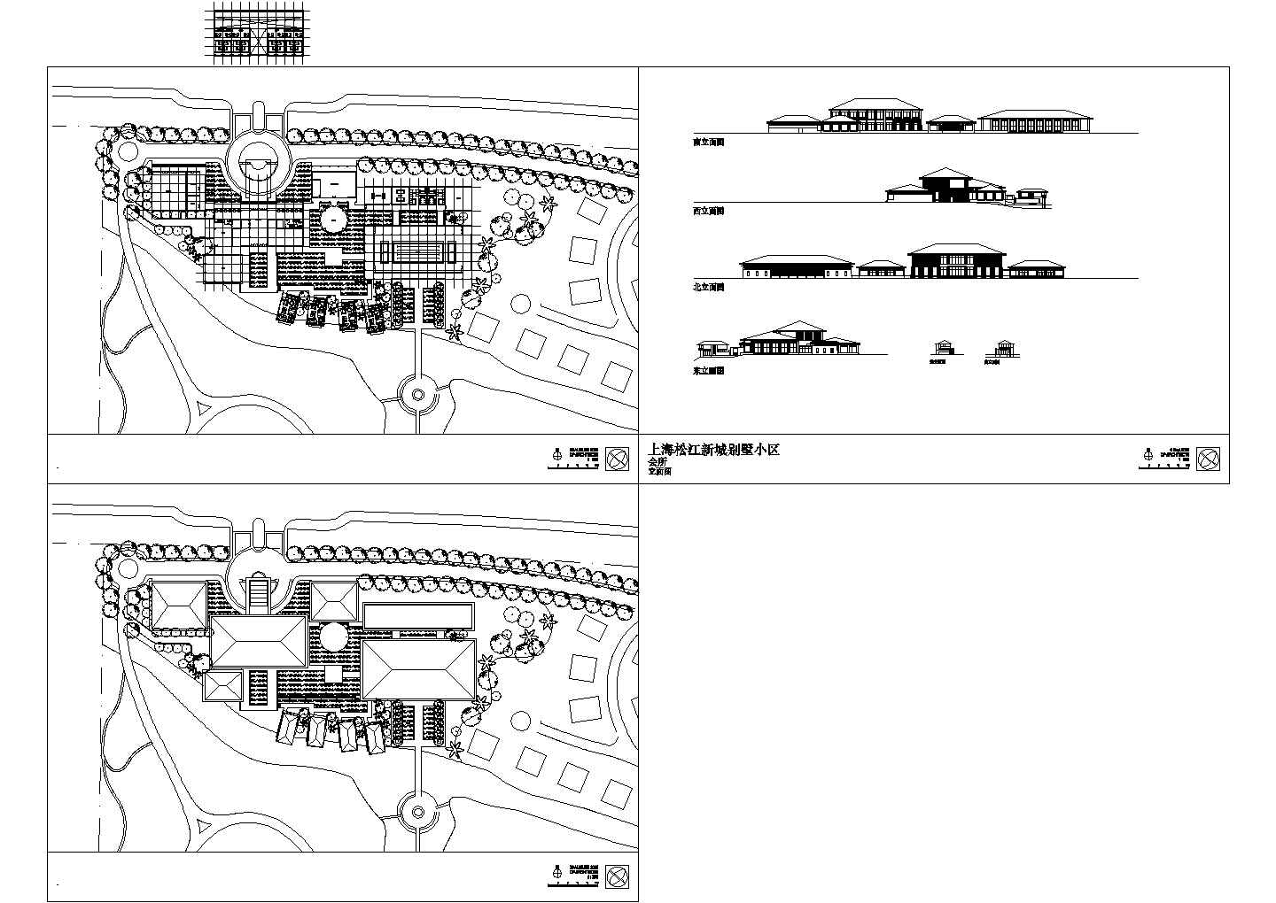 上海松江新城别墅某小区CAD图纸