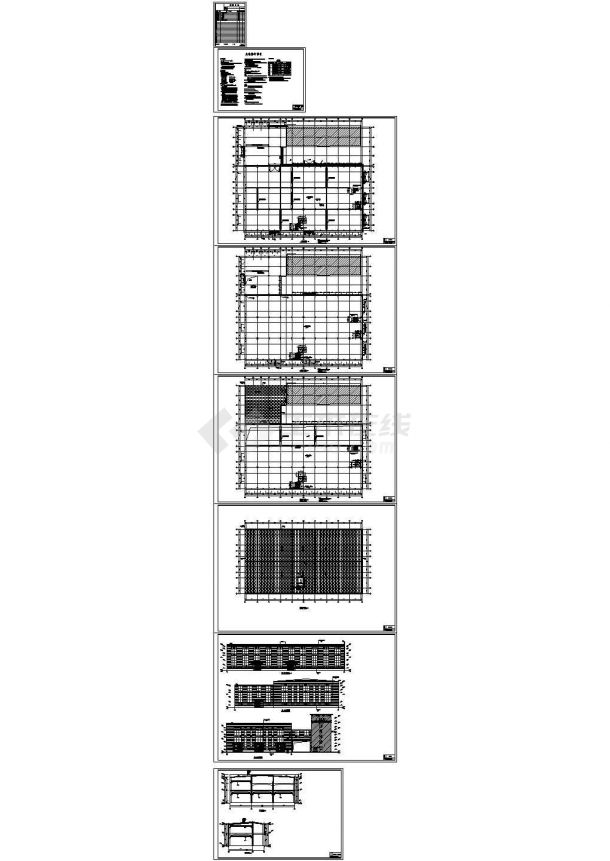 1W平米3层钢框架带吊车厂房设计施工图-图一