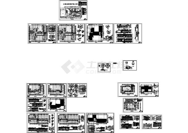 中国古建筑庭院式酒店施工图-图一