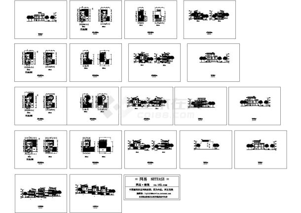 几套斜屋顶别墅全套建筑方案图纸-图一