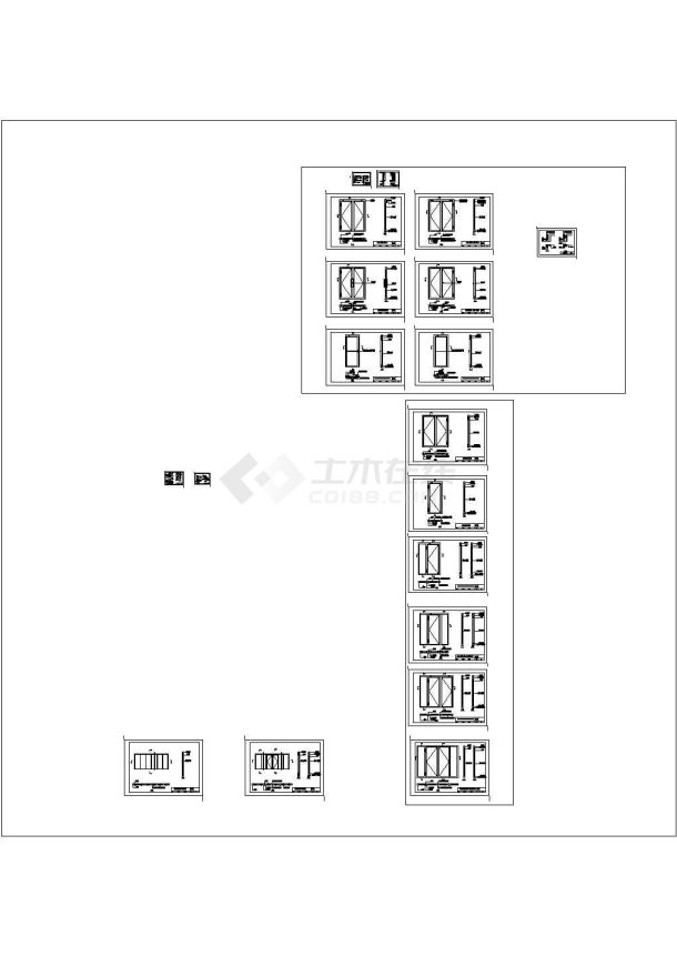 某防火玻璃隔断及门窗钢框架系统节点设计图纸，cad版本可编辑-图二