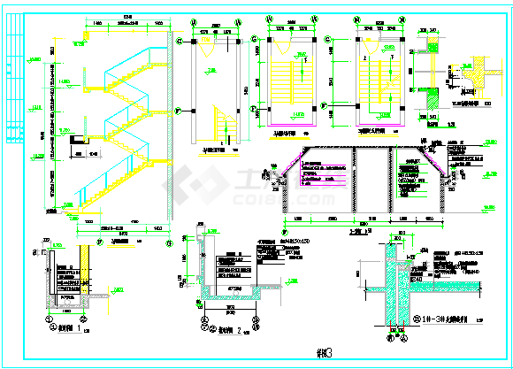 2800平米6层砖混结构商住楼建筑设计CAD图纸（含架空层/1-2层商用）-图二