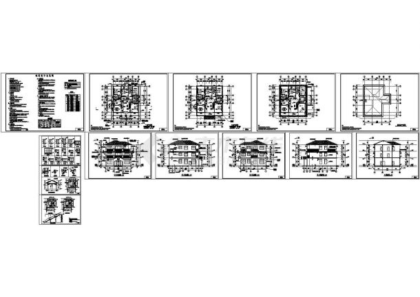 某3层别墅全套建筑施工图-图一