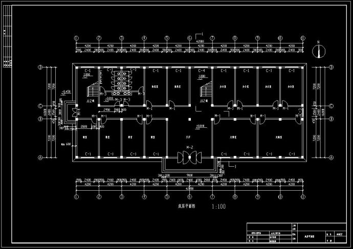四层框架结构中学实验楼的设计（建筑图、结构图、计算书等资料）_图1