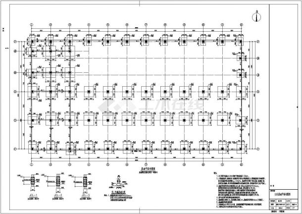 某地轻钢屋面框架结构厂房结构设计施工图-图一