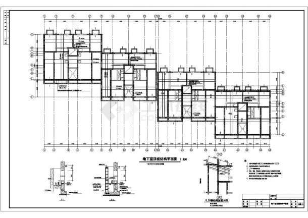 高层框架剪力墙结构施工设计全套参考CAD详图-图二