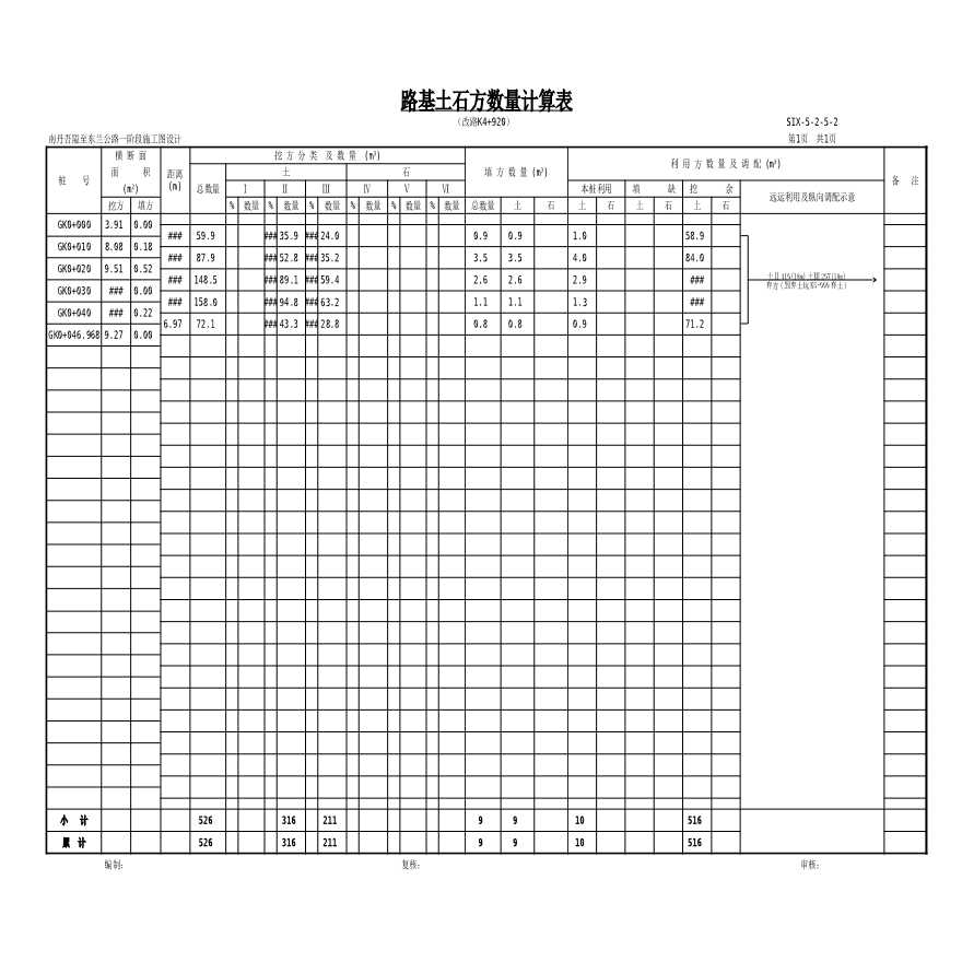 SIX5-2-5改路土方计算表汇总-图二