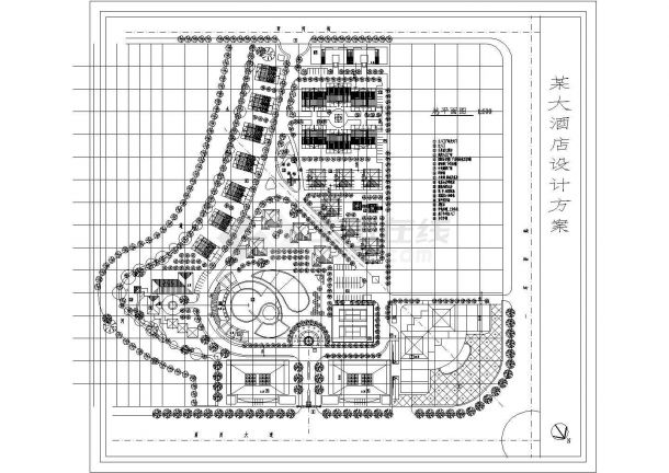 某大酒店园林设计方案CAD图纸-图一