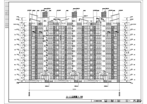 广东某十三层3居室全套建筑图-图二