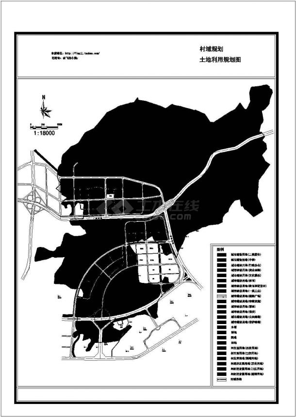 村域总体规划4个CAD【土地利用规划图 土地利用现状图 绿化系统规划图 道路系统规划图 道路断面图】-图二