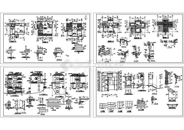 某四层现代风格别墅建筑施工CAD图纸（负一层）-图一