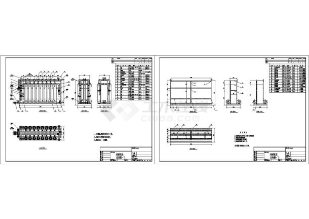 某厂30Th超滤膜组件设计cad装配图纸（中英文标注）-图一