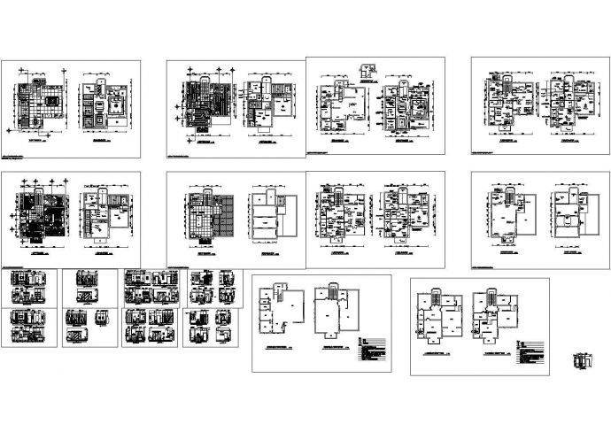 某四层别墅经典室内装修CAD图纸，共十八张图（长14米 宽12米）_图1