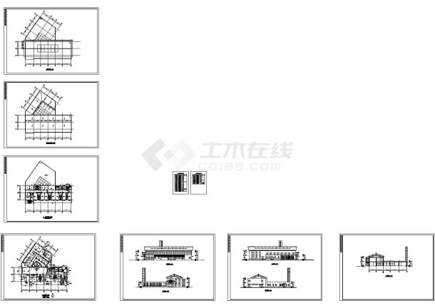 某973三层三甲医院传染病房初步设计cad图纸（附各层面积）-图一