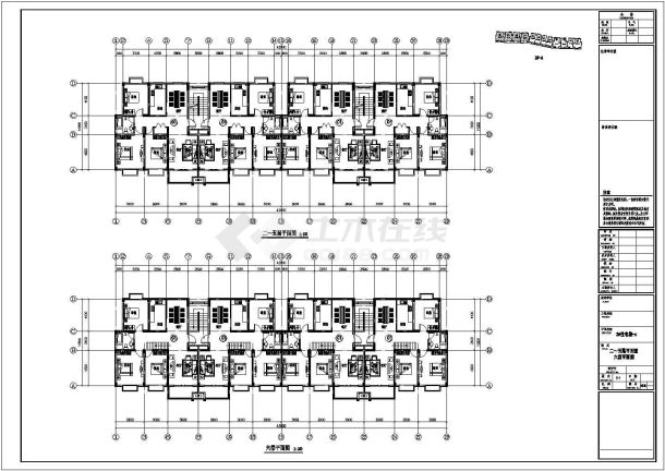 单元住宅楼建筑施工CAD套图-图二