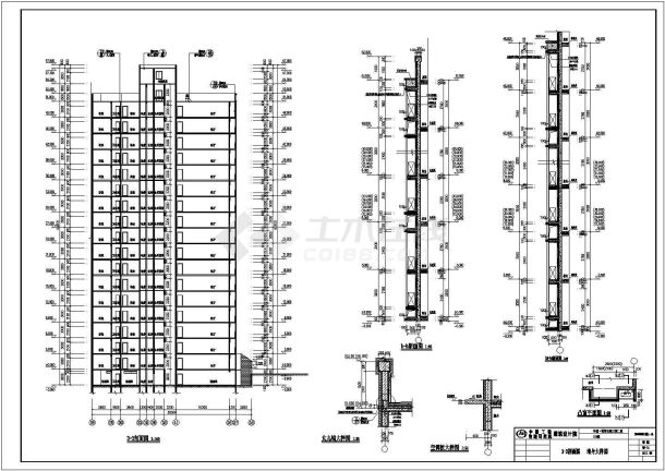 某地十七层层住宅楼建筑施工平面图-图一