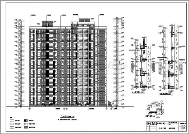 某地十七层层住宅楼建筑施工平面图-图二