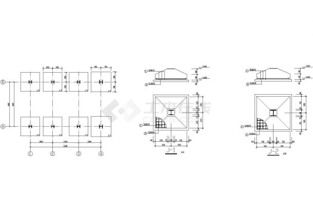 综合楼至副井井口房联廊结构CAD图(含PKPM计算文件)-图一