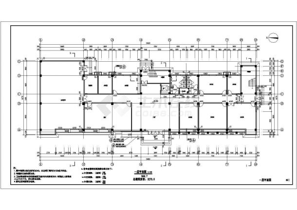 某5层框架办公楼建筑设计施工图纸-图二