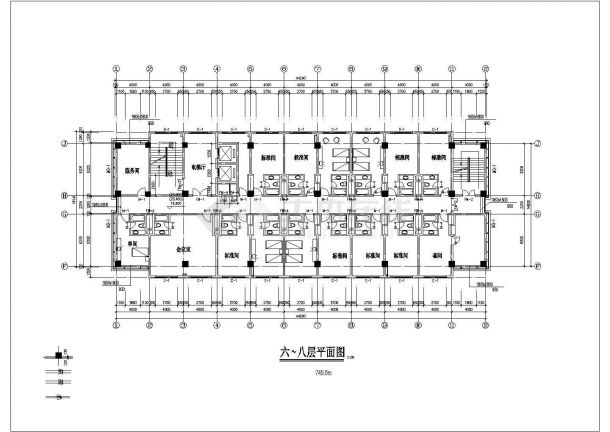 1.2万平米左右11层框架结构公寓住宅楼全套建筑设计CAD图纸-图一
