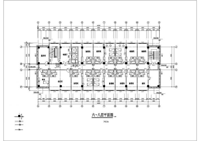 1.2万平米左右11层框架结构公寓住宅楼全套建筑设计CAD图纸_图1