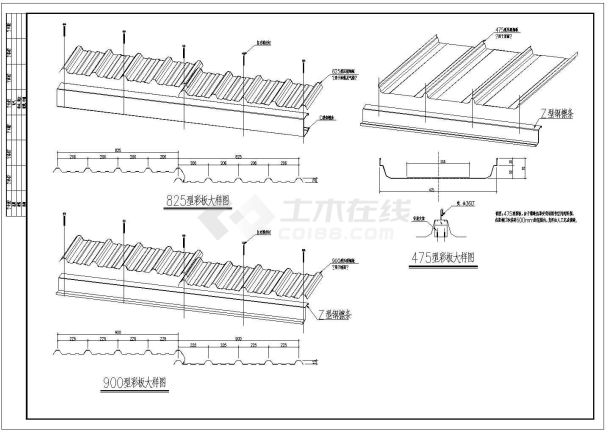 91x45m 单层轻钢结构厂房结构施工图-图一