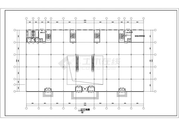 某5层框架结构新华书店平面施工图-图二