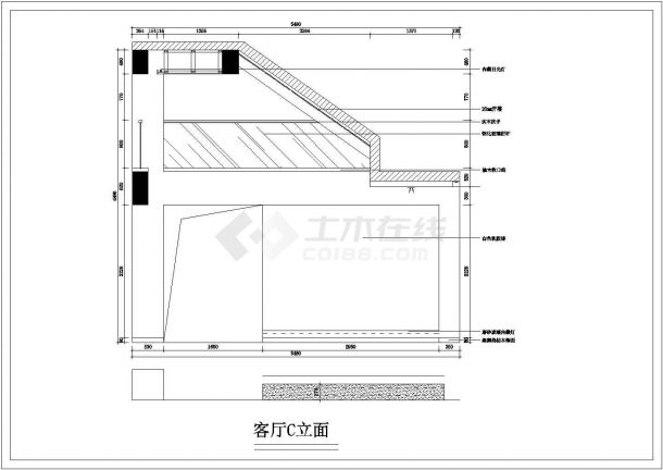 青岛某地的三层别墅装修施工设计图-图二