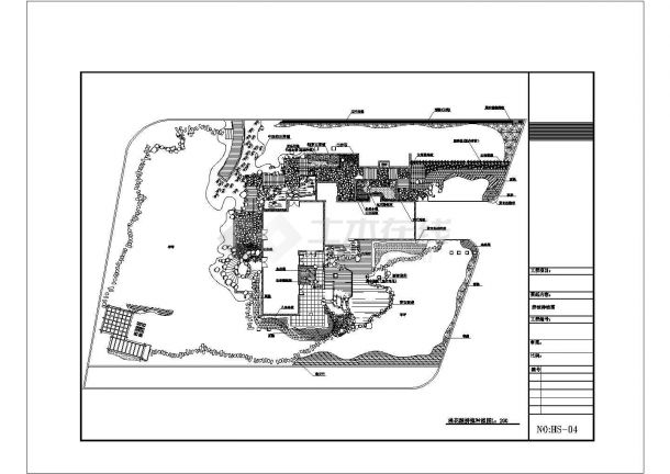某别墅室外景观剖面CAD参考图-图二