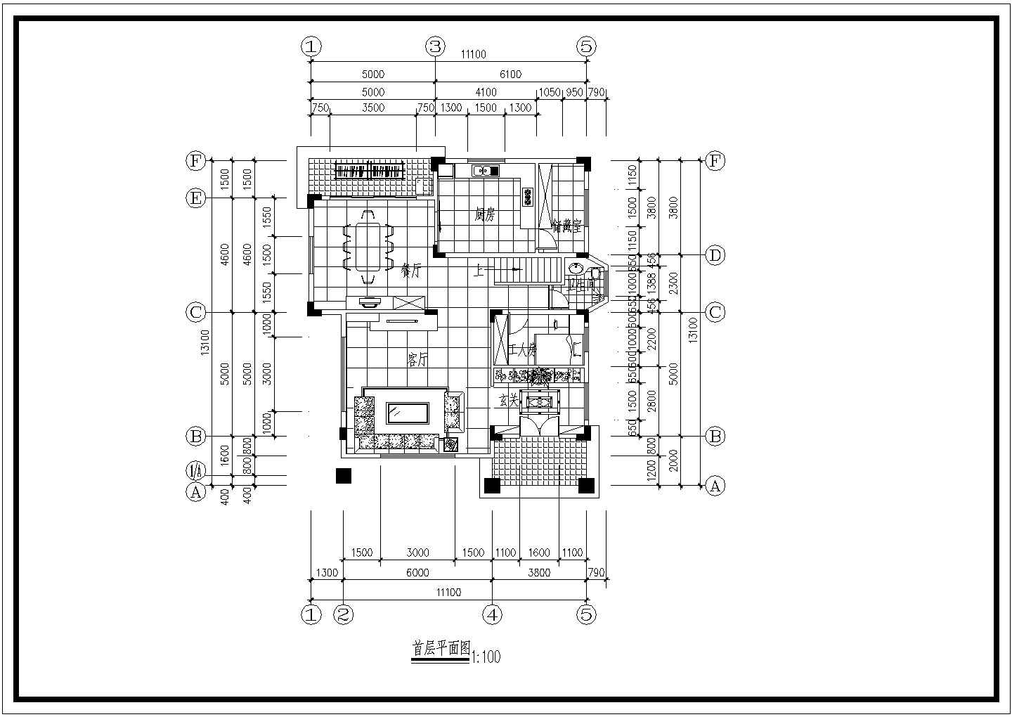 某地三层民用建筑平面图（含效果图）