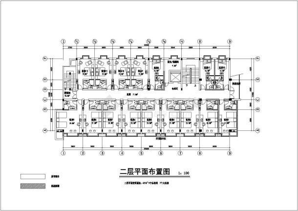 某地七层快捷连锁酒店建筑设计方案图-图二