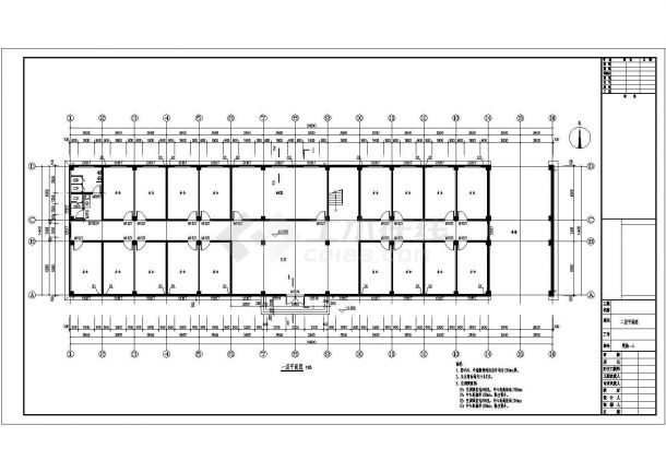 某项目3层办公楼建筑CAD图-图二