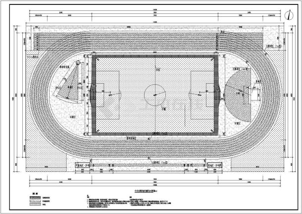 学校标准300跑道球场设计施工图-图二